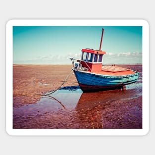 Fishing boat, Meols, Wirral, England Sticker